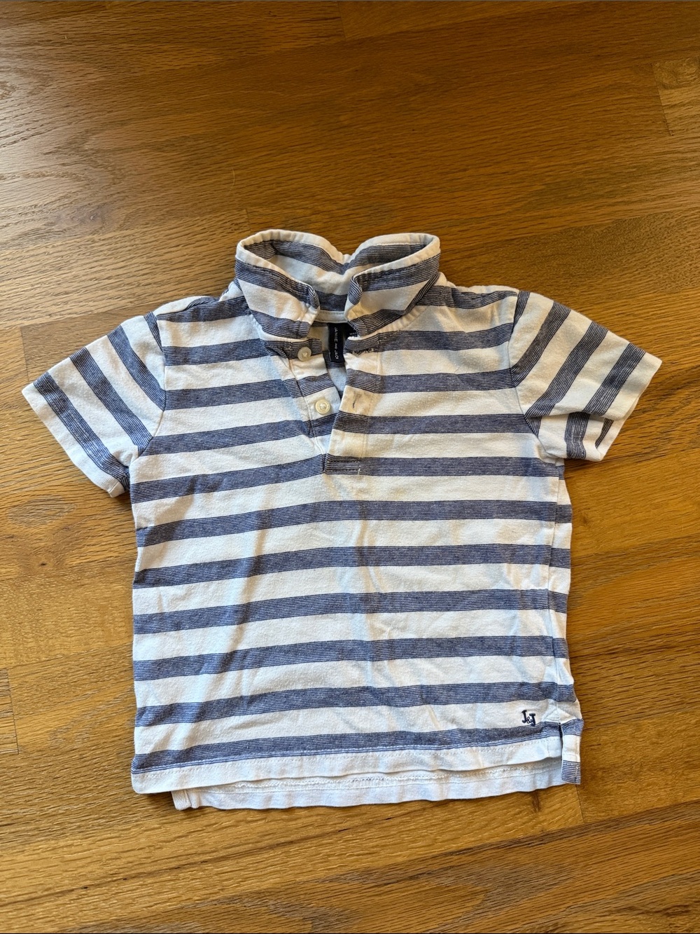 Janie and Jack Striped Polo in Blue & White